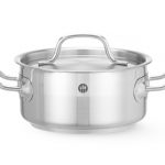 Pentola Bassa Acciaio Inox con Coperchio per Stufato-misure varie