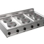 Cucina 6 Zone Cottura Elettrica da Banco P70 Diametro Piastre 220x6 Potenza Piastre 6x2,6 kW 400V3N~