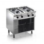 Cucina 4 Fuochi Gas con Griglia in Filo P70 Potenza Bruciatori 3,5x2 6x2 kW