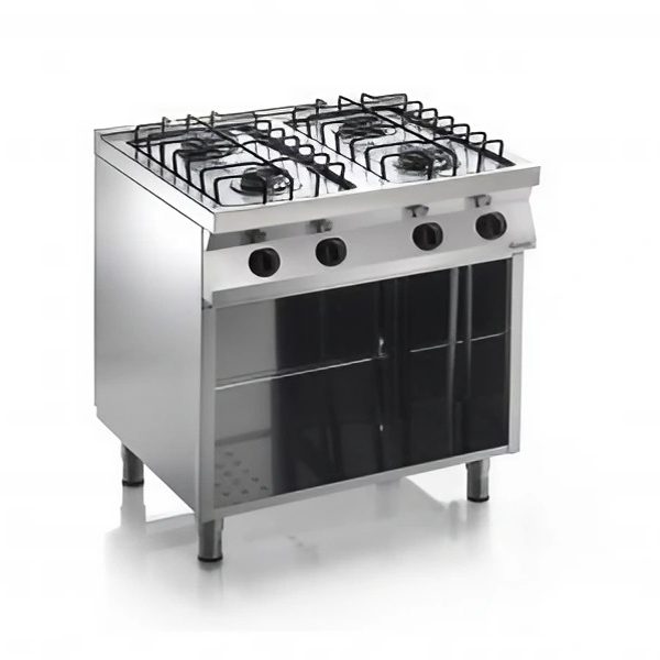 Cucina 4 Fuochi Gas con Griglia in Filo P70 Potenza Bruciatori 3,2x2 4,5x2 kW