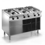 Cucina 6 Fuochi Gas con Griglia in Filo P70 Potenza Bruciatori 3,2x3 4,5x3 kW