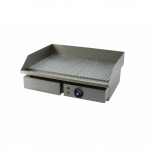 Fry Top Elettrico Piastra Cromata Singola Rigata